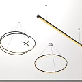 Modern Contemporary Ceiling Hanging Pendant Lights With Circular Ring Design Fixture 3d model