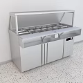 Stainless Steel Commercial Functional Table With Cabinets And Protective Glass Shield