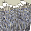 High Rise Residential Building With Decorative Top And Multiple Glass Windows Exterior