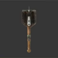 Ancient Weapon Featuring Rusty Sword And Wooden Handle Axe Design 3d model