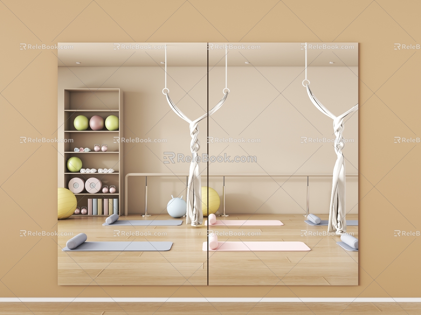 Yoga classroom mirror 3d model