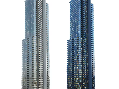 Modern High Rise Office Building With Glass Facade And Urban Architecture Design 3d model