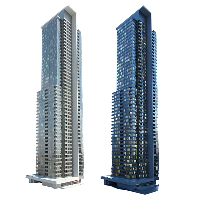 Modern High Rise Office Building With Glass Facade And Urban Architecture Design 3d model