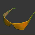 Orange Safety Goggles With Plastic Frame For Eye Protection And Comfortable Design