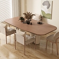 Modern Dining Table and Chair Combination Multi-person Dining Table and Chair Combination 3d model