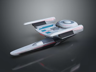 Futuristic Spaceship Model For Interstellar Cosmic Exploration With Sleek Aerodynamic Design 3d model