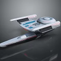 Futuristic Spaceship Model For Interstellar Cosmic Exploration With Sleek Aerodynamic Design