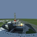 Tall Modern Residential Building With Surrounding Green Area And Open Landscape View