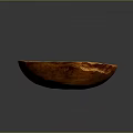 Natural Orange Wooden Bowl With Smooth Shiny Surface For Daily Household Use