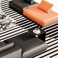 Sofa coffee table combination 3d model