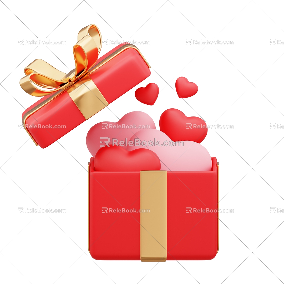 Modern Gift Box Love Cartoon Love Cartoon Gift Box 3d model