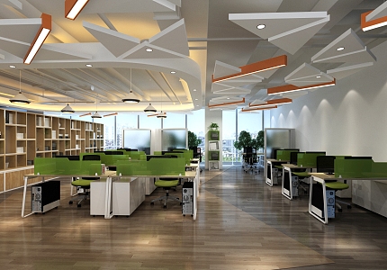 Public office area Office Open office space 3d model