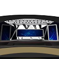 Global Summit Stage Featuring Large LED Screens Blue Tech Patterns And Lighting