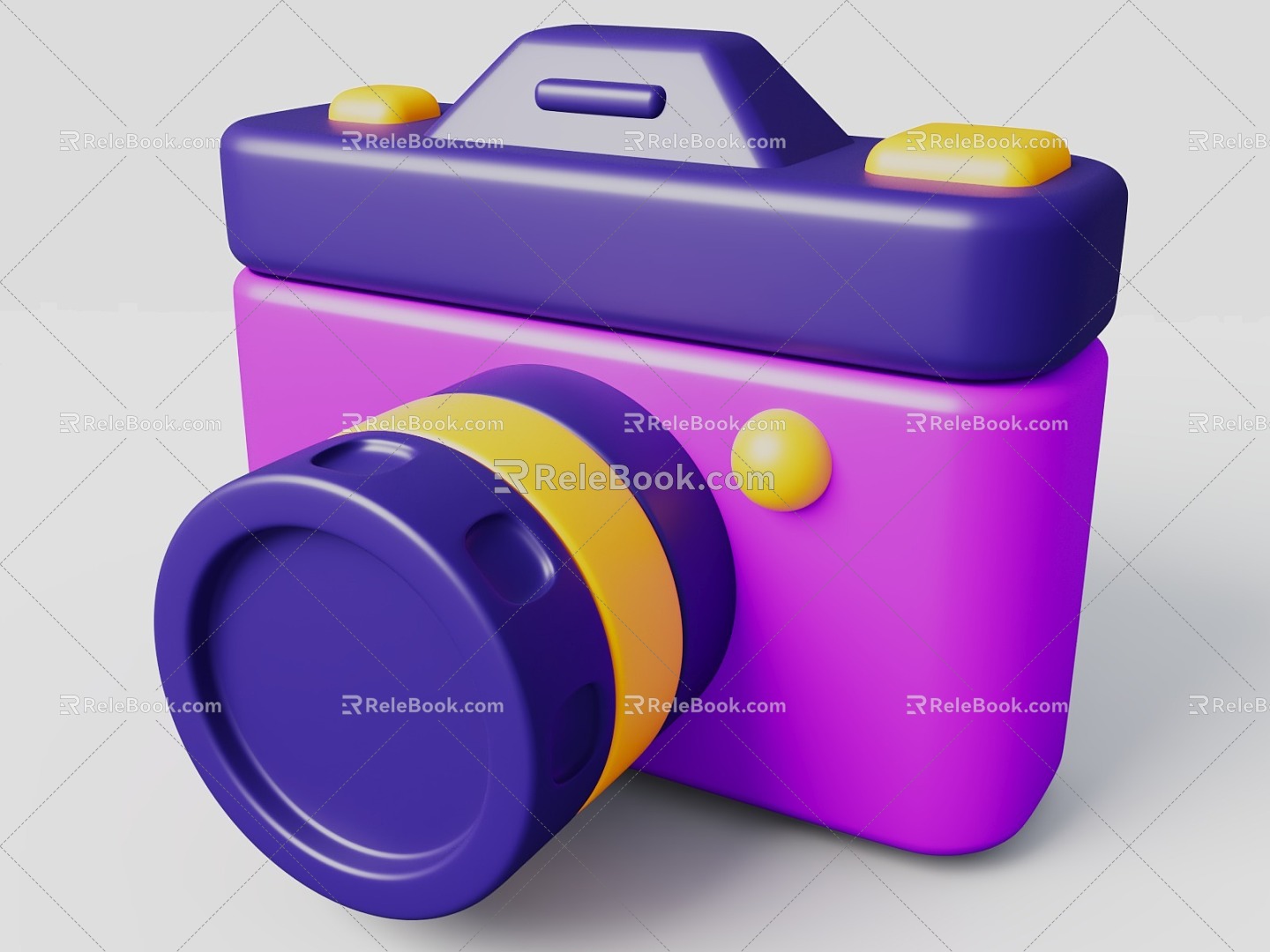 Cartoon Style Camera Camera Cartoon Summer Beach Vacation Elements Theme model