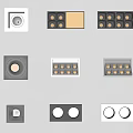 Various Modern Downlights And Spotlights With Different Shapes Sizes And Designs 3d model