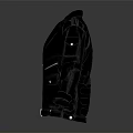 Black Leather Biker Jacket With Zipper Pockets Belt Buckle And Stitch Details