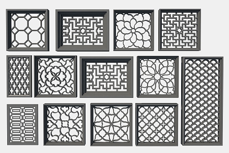 Chinese cut-out window 3d model