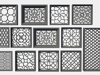 Chinese cut-out window 3d model