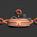 Sci Fi Aircraft 3D Model With Orange Beige Streamlined Design And Cockpit 3d model