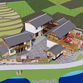 Traditional Modern Boutique Guesthouse With Gray Tiled Roof White Walls And Swimming Pool