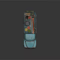 Vintage Blue Truck Exterior With Loaded Cargo In Open Bed Design