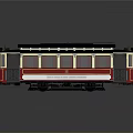 Vintage Brussels 1888 Tram Model With Red White And Blue Exterior