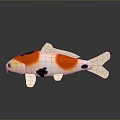Vibrant Koi Fish With Orange White And Black Pattern On Smooth Surface Reflection