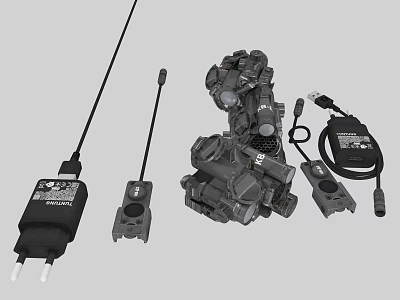 Digital Store Providing Electronic Accessories Including Chargers Antennas And Controllers 3d model
