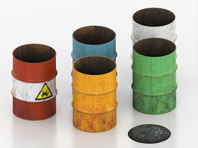 Paint bucket tin bucket chemical bucket powder bucket 3d model