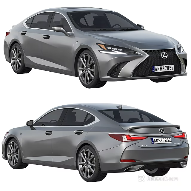 Lexus Silver Sedan With Front And Rear Exterior Design Features 3d model 
