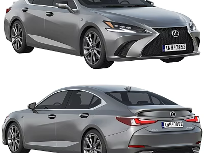 Lexus Silver Sedan With Front And Rear Exterior Design Features 3d model