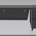 Sleek Modern Glass Top Office Desk With Attached Side Storage Cabinets For Daily Office Work