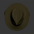 Man In Brown Hat And Coat With Gray Background 3D Bust Portrait