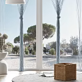 Light Blue String Curtains For Window With Natural Light And Indoor Decorative Elements