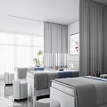 Bright Modern Minimalist Beauty Salon Treatment Room With Comfortable Beds And Professional Skincare Facilities