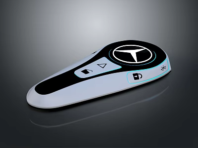 Smart Mercedes Logo Key Fob With Functional Buttons And Modern Design 3d model