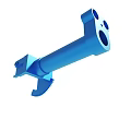 Blue Metal Mechanical Component With Holes And Gear Structure Design