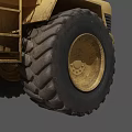 Yellow Functional Construction Loader With Large Tires And Front Bucket 3d model