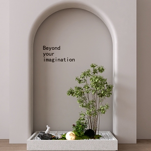 Modern Plant Landscape Landscaping Plant Heap Lunar Lamp Indoor Landscape 3d model