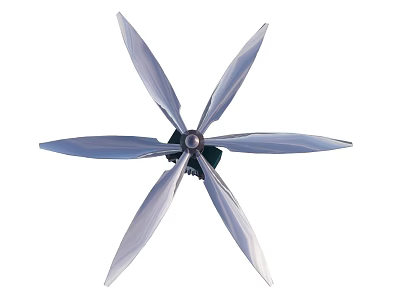 Modern Six Blade Fan Design With Sleek Metal Construction And Aesthetic Appeal 3d model