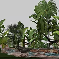 Tropical Rainforest Themed Floral Installation With Archway Green Plants And Hanging Foliage