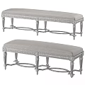 Elegant Upholstered Sofa Bench Featuring Decorative Metal Legs And Soft Cushioned Seat