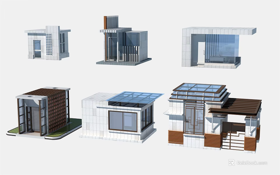 Modern House Models With Various Roof Styles Solar Panels Large Windows And Wood Accents 3d model 