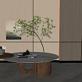 Middle ancient style tea table decorative painting 3d model