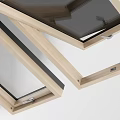 Modern Casement Windows With Black Frame And Transparent Glass In Open Position