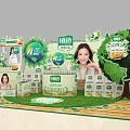 Commercial Display Equipment For Lactic Acid Bacteria Drinks With Green Decorations And Tree Shaped Structure