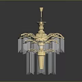 Elegant Modern Gold Crystal Fringe Lighting Combination With Hanging Design And Luxury Details