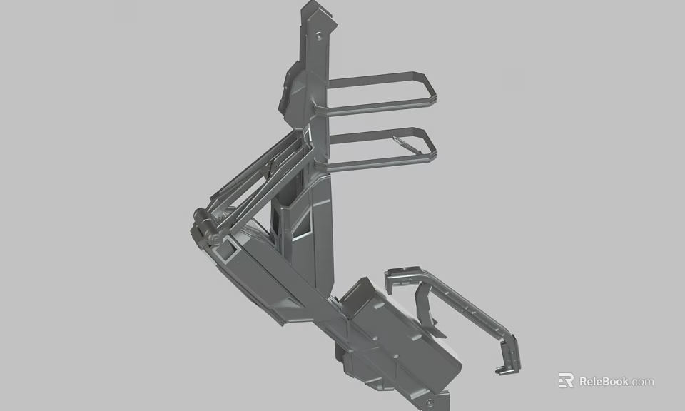 Detailed Industrial Mechanical Support Structure 3D Model With Metal Bars And Joints 3d model 