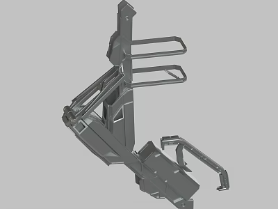 Detailed Industrial Mechanical Support Structure 3D Model With Metal Bars And Joints 3d model