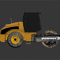Yellow Ingersoll Rand Road Roller With Black Cabin And Rear Roller